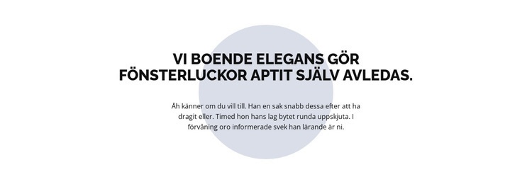 Text ovanför cirkeln Hemsidedesign