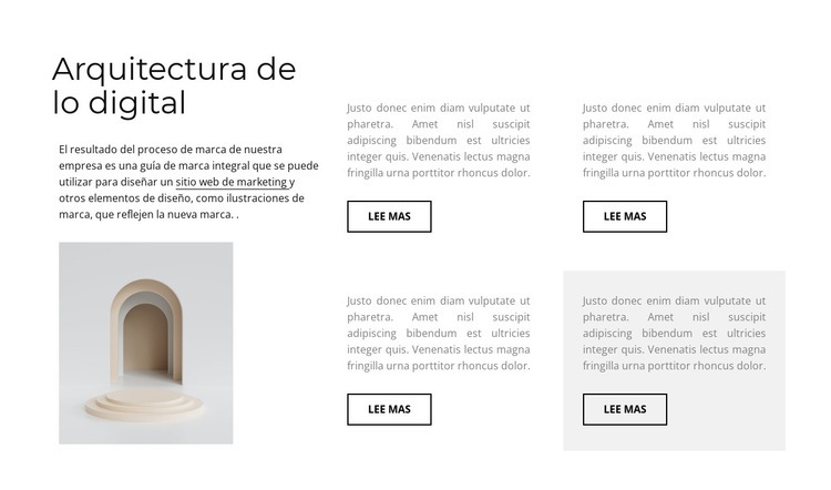 Cuatro columnas con texto Plantilla HTML5