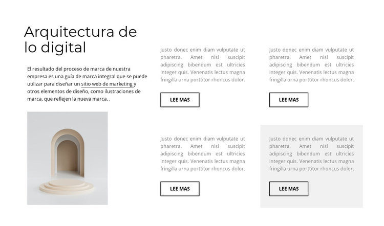 Cuatro columnas con texto Tema de WordPress