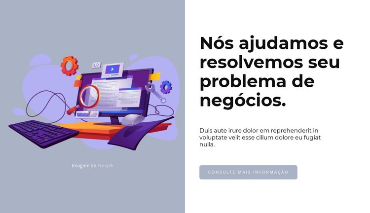 Ajuda na criação de design Maquete do site