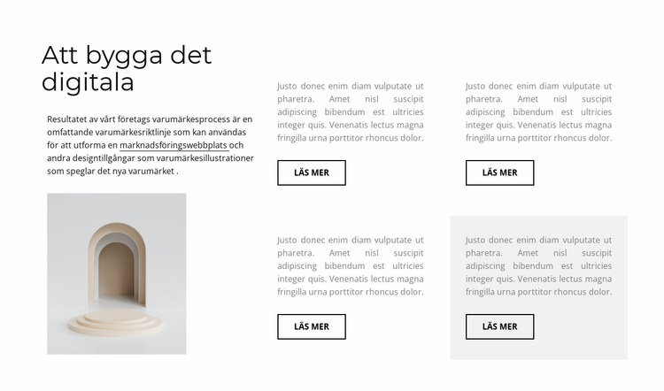 Fyra kolumner med text HTML-mall