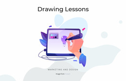 Exclusive Website Mockup For Drawing Lessons