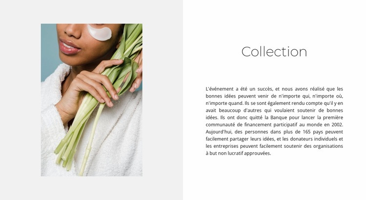 Collection de soins Page de destination