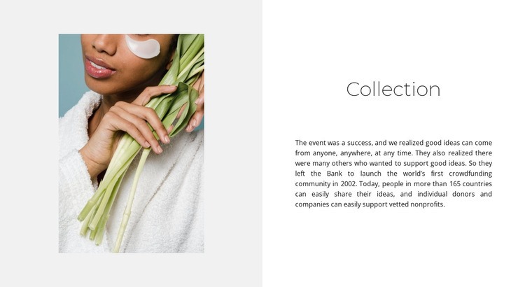 Care collection Homepage Design