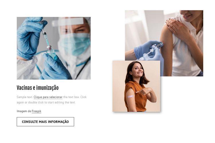 Vacinas e imunização Modelo HTML