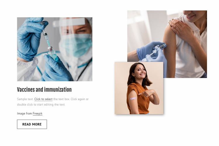Vaccines and immunization Website Mockup