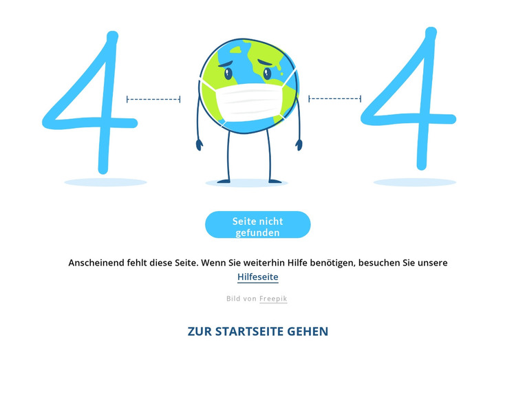 Lustige 404-Seite HTML-Vorlage