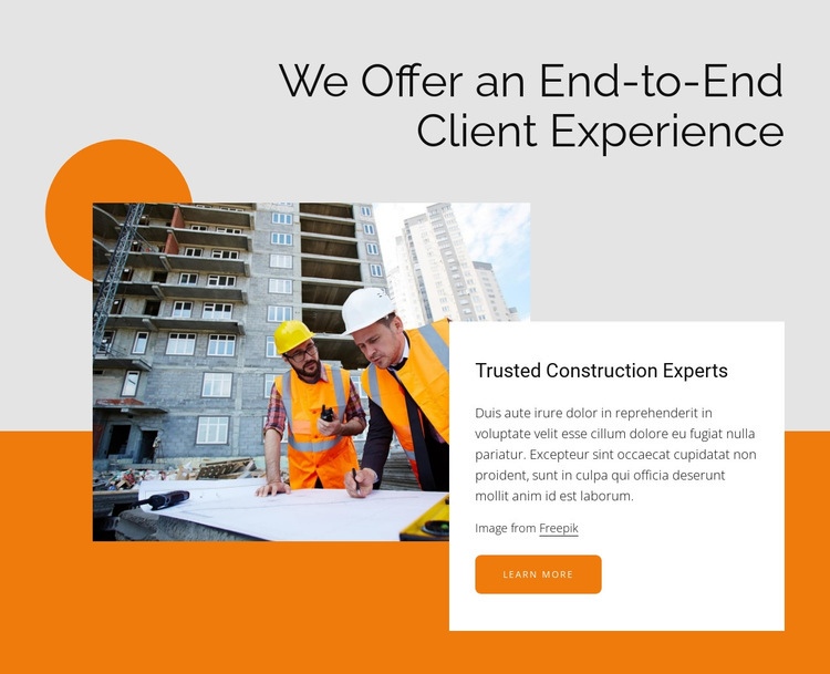 Trusted construction experts Elementor Template Alternative