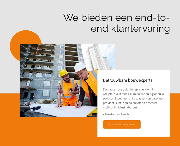 Betrouwbare bouwexperts WordPress-thema