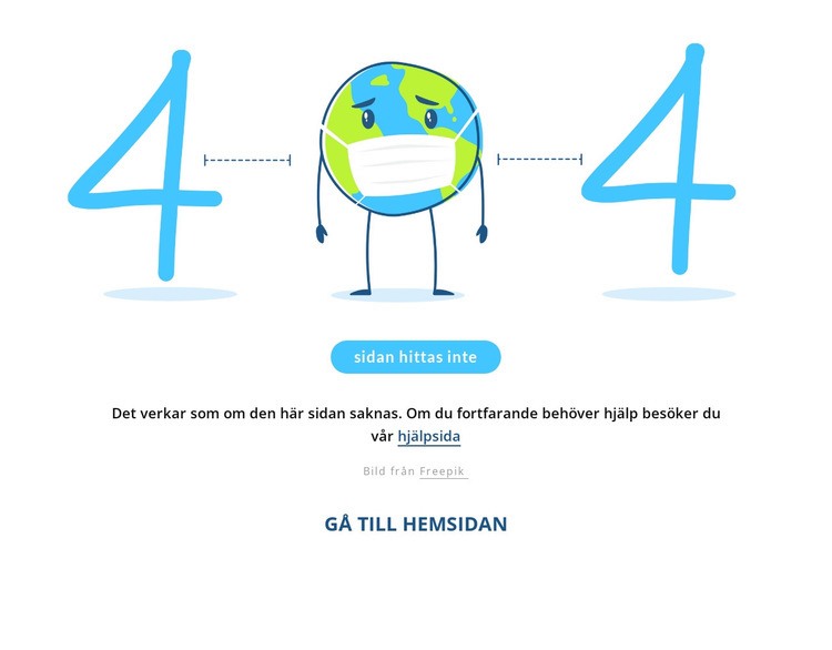 Rolig 404 sida Webbplats mall
