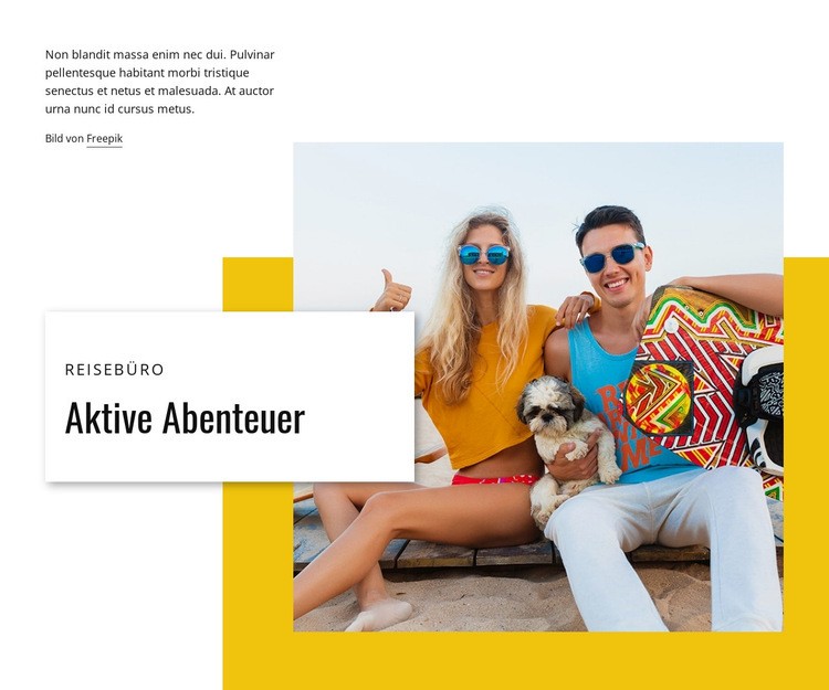 Aktive Abenteuer Website-Modell