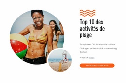 Modèle Web Réactif Pour Les Meilleures Activités De Plage