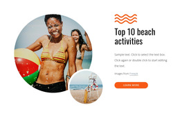 HTML5 Template For Top Beach Activities