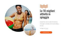 Le Migliori Attività In Spiaggia - HTML Page Maker