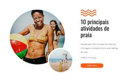 Construtor De Sites Pronto Para Usar Para Principais Atividades De Praia