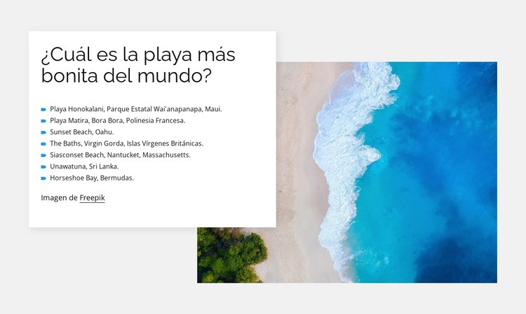 Las playas mas bonitas Diseño de páginas web