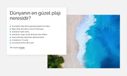 En Güzel Plajlar Ücretsiz CSS Şablonu
