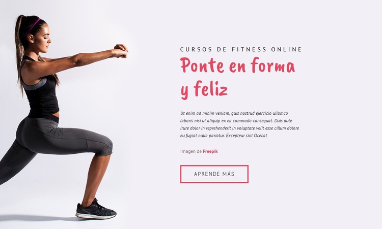 Cursos de fitness online Diseño de páginas web