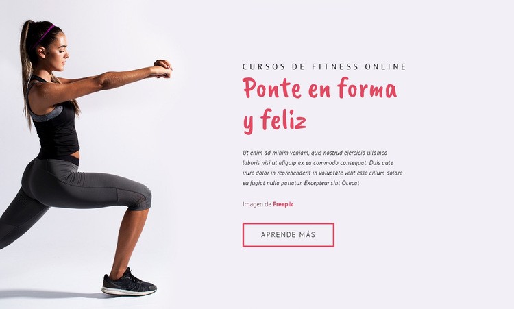 Cursos de fitness online Plantilla de una página