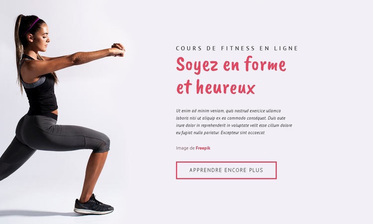 Cours de fitness en ligne Créateur de site Web HTML