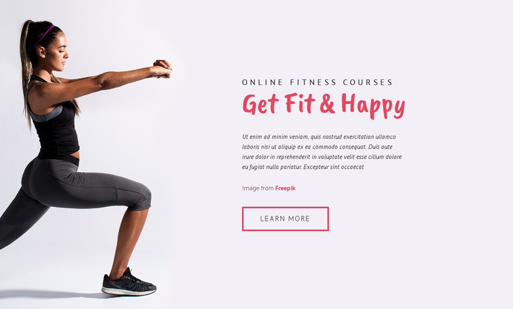 Online Fitness Courses Landing Page