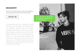 Free CSS Layout For Biography Of The Writer