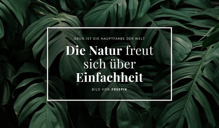 Die Natur freut sich über die Einfachheit HTML-Vorlage