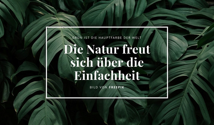 Die Natur freut sich über die Einfachheit Website design