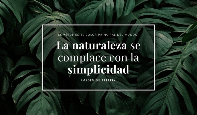 La naturaleza se complace con la sencillez Plantillas de creación de sitios web