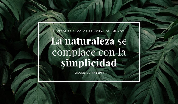 La naturaleza se complace con la sencillez Diseño de páginas web