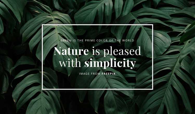 Nature is pleased with simplicity Homepage Design