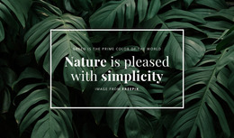 Nature Is Pleased With Simplicity - HTML Builder