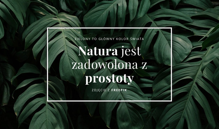 Natura jest zadowolona z prostoty Szablon jednej strony