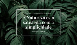 A Natureza Se Agrada Da Simplicidade