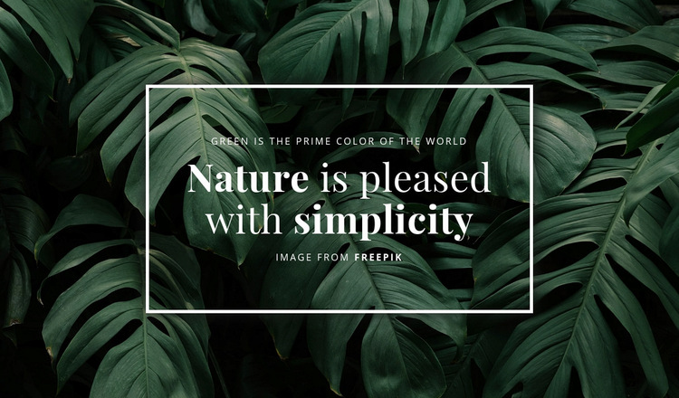 Nature is pleased with simplicity WordPress Website