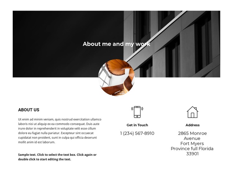 Contact and information CSS Template