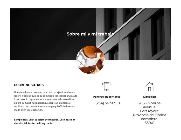 Contacto e información Plantillas de creación de sitios web