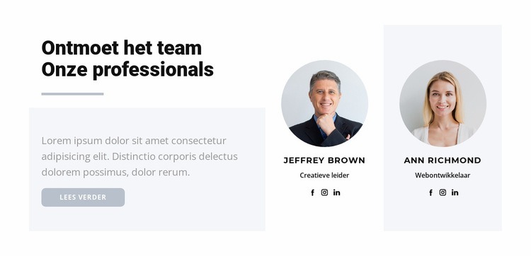 Twee oprichters Website mockup