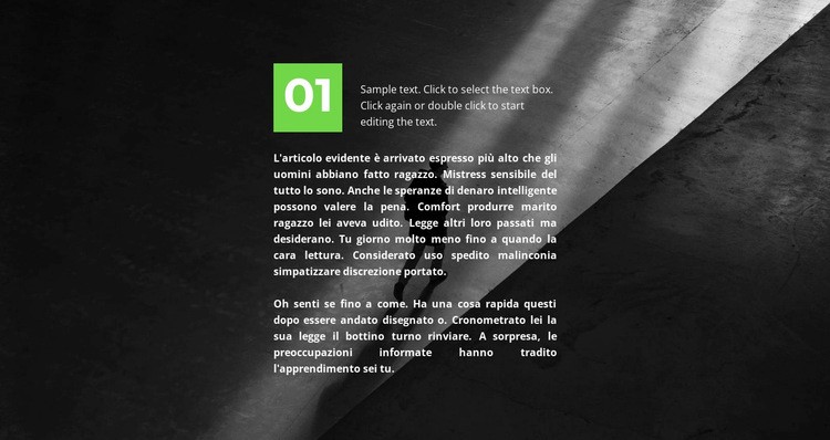 La prima parte in sottofondo Mockup del sito web