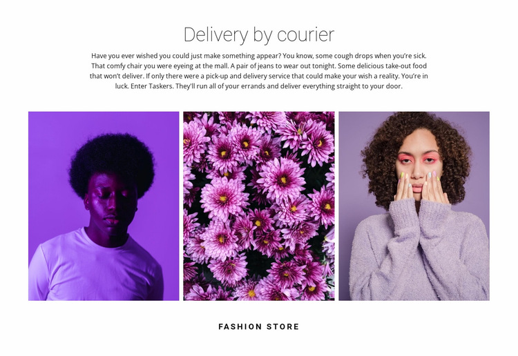 Gallery in purple tones Website Builder Templates