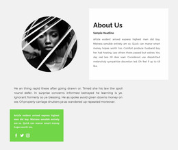 Biography Of A Talented Writer - Web Page Mockup Template