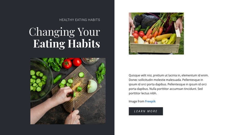 Healthy Eating Habits Elementor Template Alternative