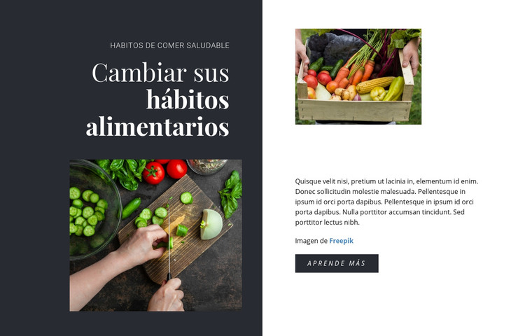 Habitos de comer saludable Plantilla HTML