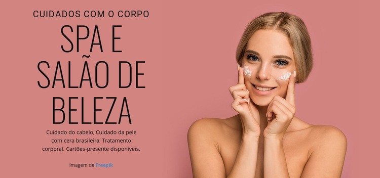 SPA e salão Modelo de uma página