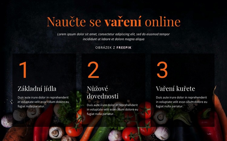 Online kurzy vaření Šablona webové stránky