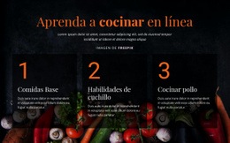 Cursos De Cocina Online: Plantilla HTML5 De Una Sola Página
