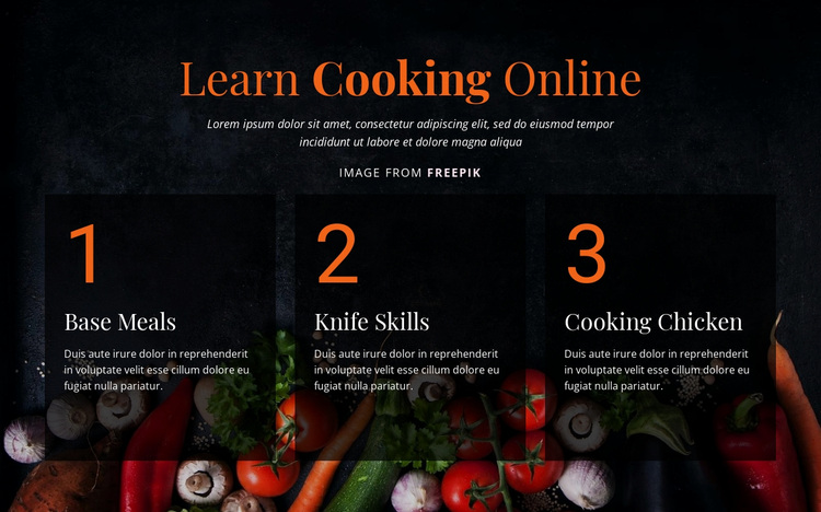 Cooking online courses Joomla Page Builder