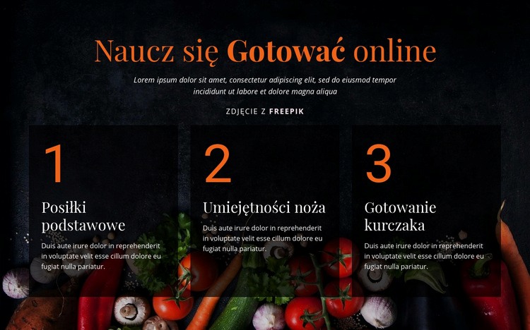 Gotowanie kursów online Szablony do tworzenia witryn internetowych