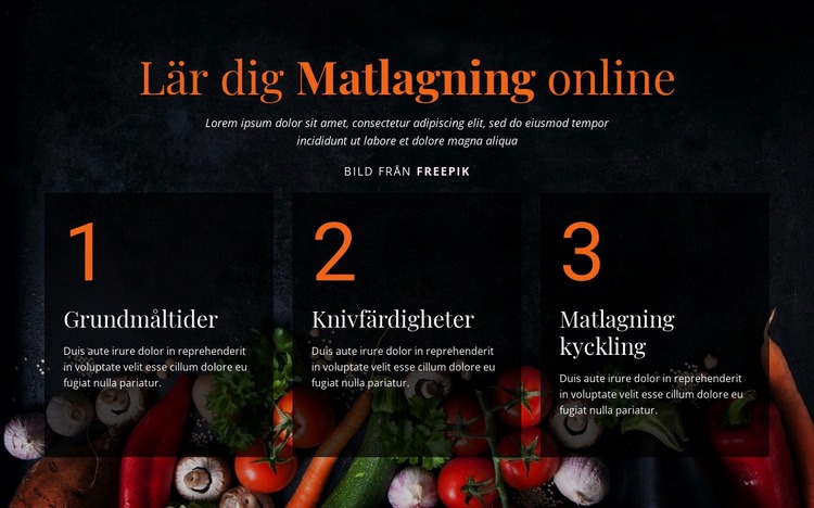 Matlagningskurser online CSS -mall