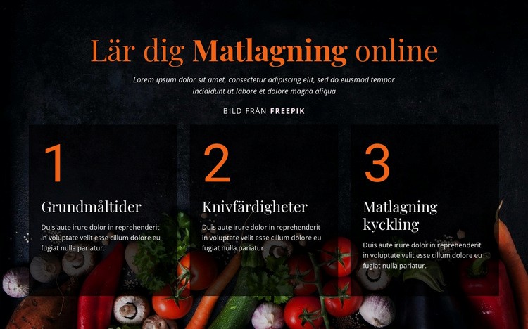 Matlagningskurser online HTML-mall